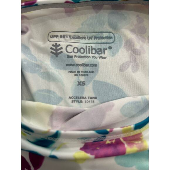 COOLIBAR NWOT UPF 50+ Accelera White Floral Tank Top Sun Protective Size XS - Picture 6 of 6